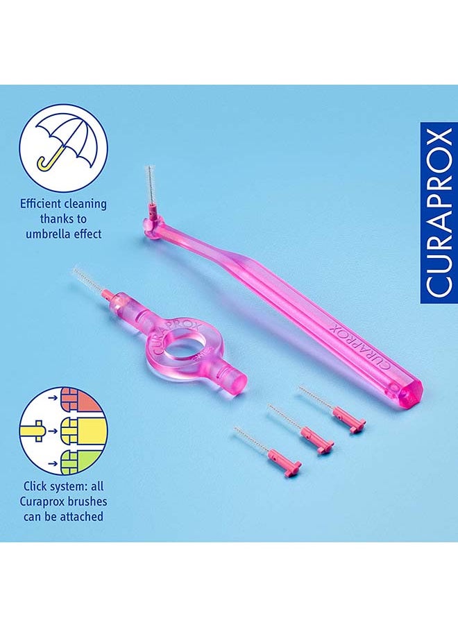 CURAPROX - طقم فرش بين الأسنان Curaprox CPS 08 Prime Start، وردي - 5 × 0.8 مم - 3.22 مم + 2 حامل فرشاة أسنان بين الأسنان - Image 1