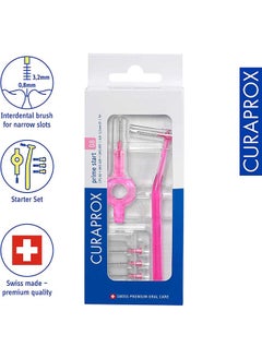 CURAPROX طقم فرش بين الأسنان Curaprox CPS 08 Prime Start، وردي - 5 × 0.8 مم - 3.22 مم + 2 حامل فرشاة أسنان بين الأسنان  - Image 2