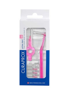 CURAPROX طقم فرش بين الأسنان Curaprox CPS 08 Prime Start، وردي - 5 × 0.8 مم - 3.22 مم + 2 حامل فرشاة أسنان بين الأسنان  - Image 1