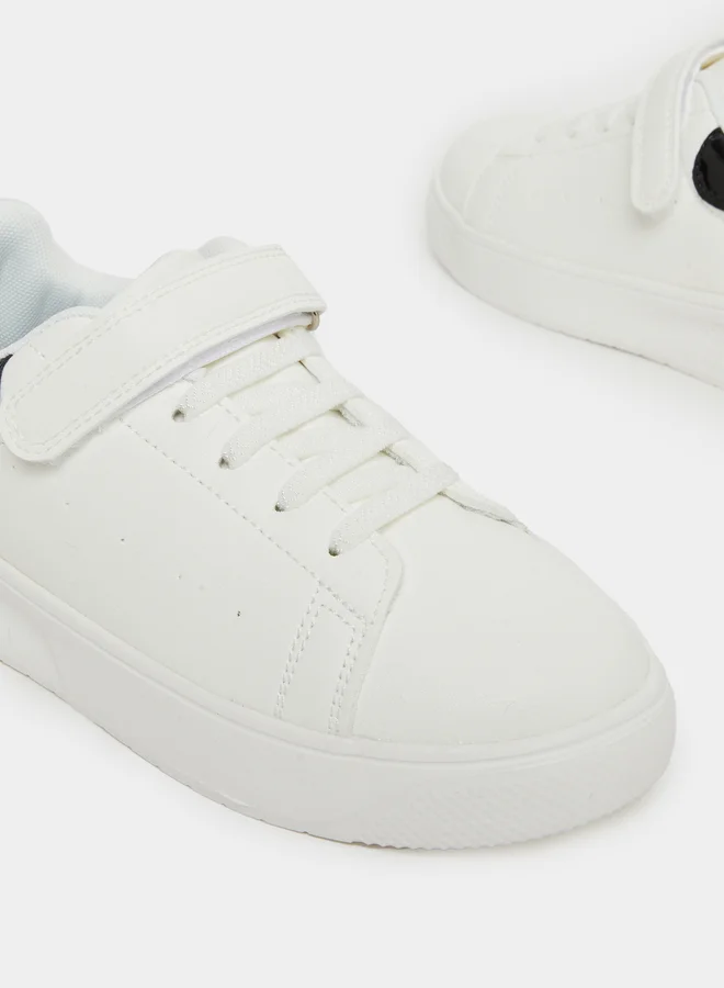 ستايلي Styli White Sneakers with Hook and Loop Closure