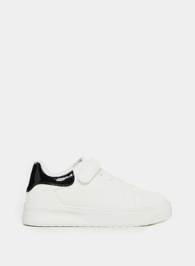 ستايلي Styli White Sneakers with Hook and Loop Closure