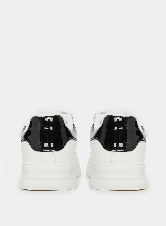 ستايلي Styli White Sneakers with Hook and Loop Closure