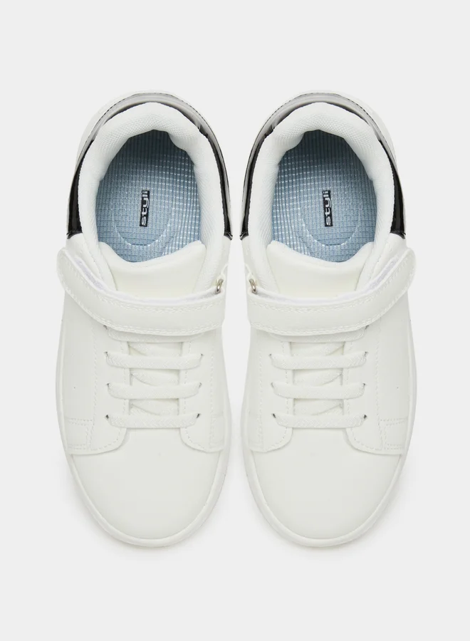 ستايلي Styli White Sneakers with Hook and Loop Closure