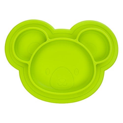 Kushies Bear Siliplate Silicone Plate Green