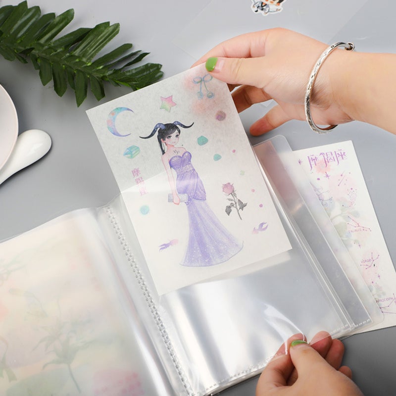 Hand Account Insert Storage Bag 40-Page Mini A6 Information Pouch Sticker Storage Book Organizer Folder - Image 3