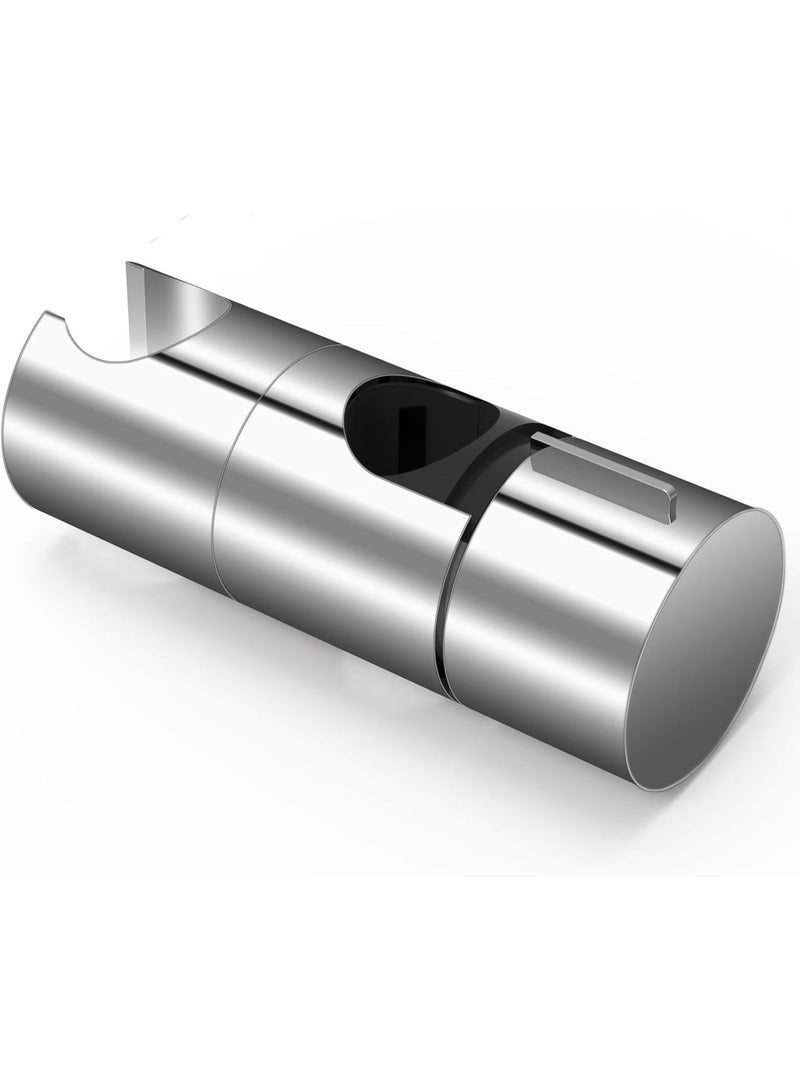 حامل دش يدي قابل للتعديل قطر 18-25 مم حامل دش قوس، ABS + كروم مطلي تصميم السطح حامل دش، مناسبة لقضبان دش مع قطر خارجي من 18-25 مم (الفضة) - Image 1