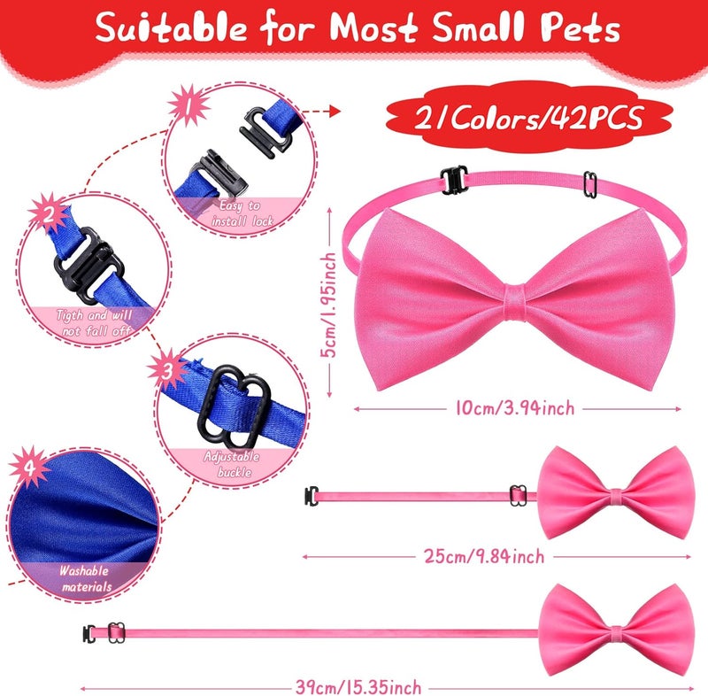 Reginary 68 Pieces Bow Ties for Dogs Adjustable Pet Collar Bowtie Puppy Dog Ties Grooming Accessories for Small Puppy Cats Birthday Photography Holiday Festival Party Favor - Image 2