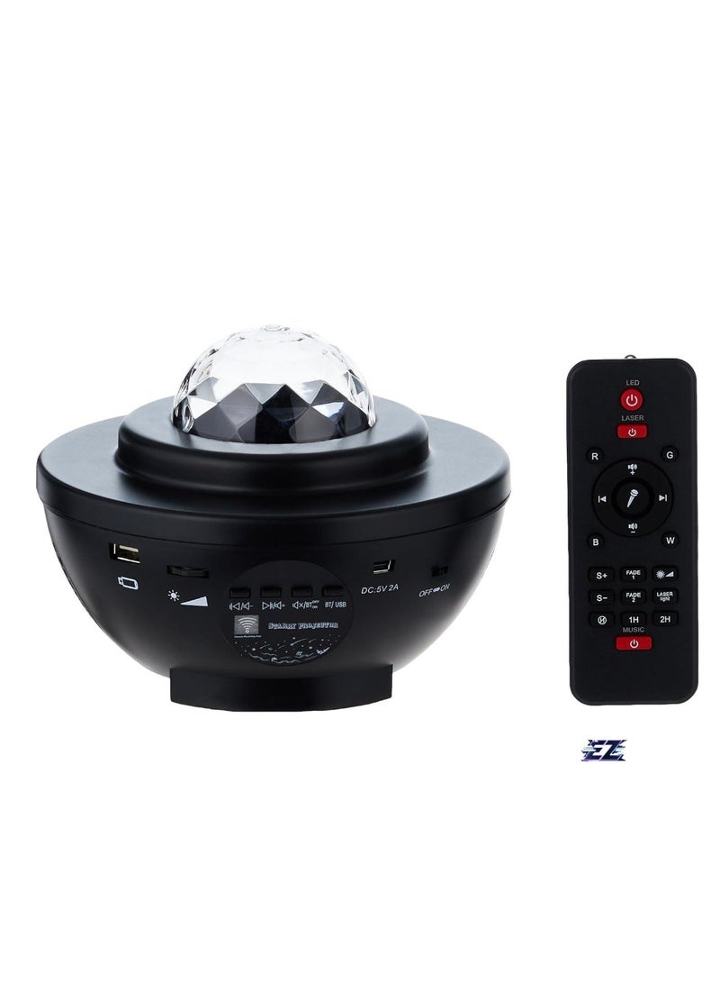 ELTRAZONE Star Light Projector LED Night Light – 2-in-1 Starry & Ocean Wave with Remote Control, 10 Color Changing Music Player, Bluetooth Dimmable for Kids & Adults – Perfect Gift for Home, Relaxation, and Sleep – Black DB-316 - Image 1