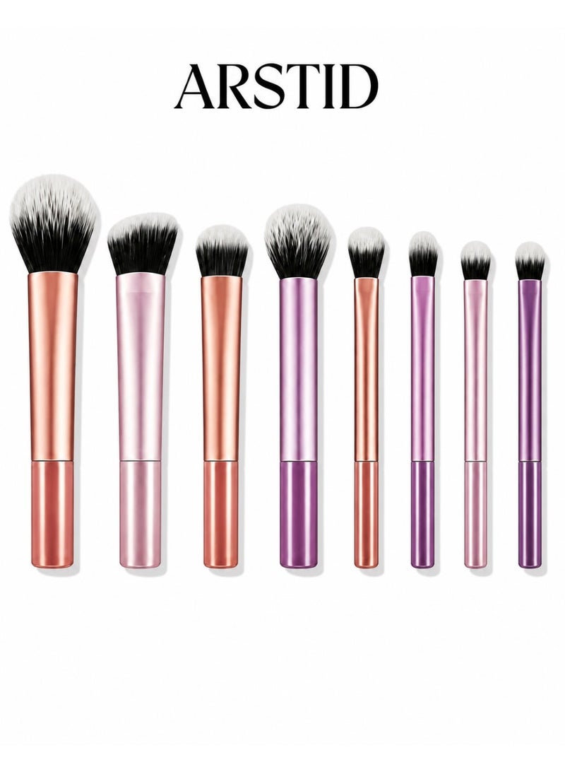 ARSTID Professional makeup brush set consisting of eight brushes plus a case - S04 - Image 1