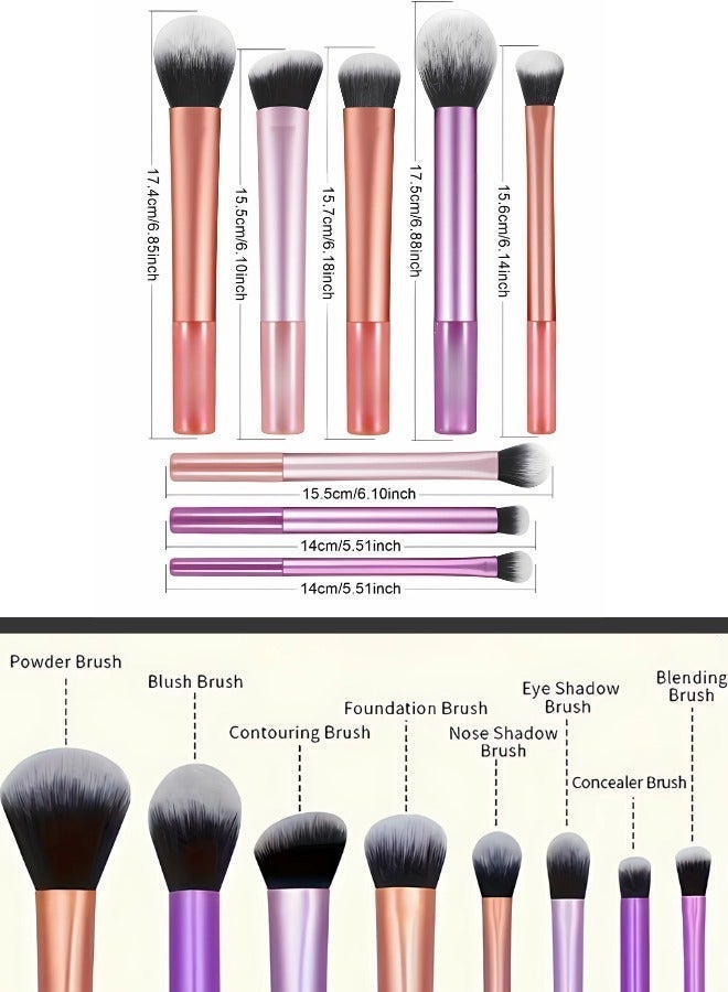 ARSTID Professional makeup brush set consisting of eight brushes plus a case - S04 - Image 2