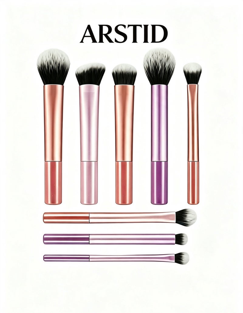 ARSTID Professional makeup brush set consisting of eight brushes plus a case - S04 - Image 5
