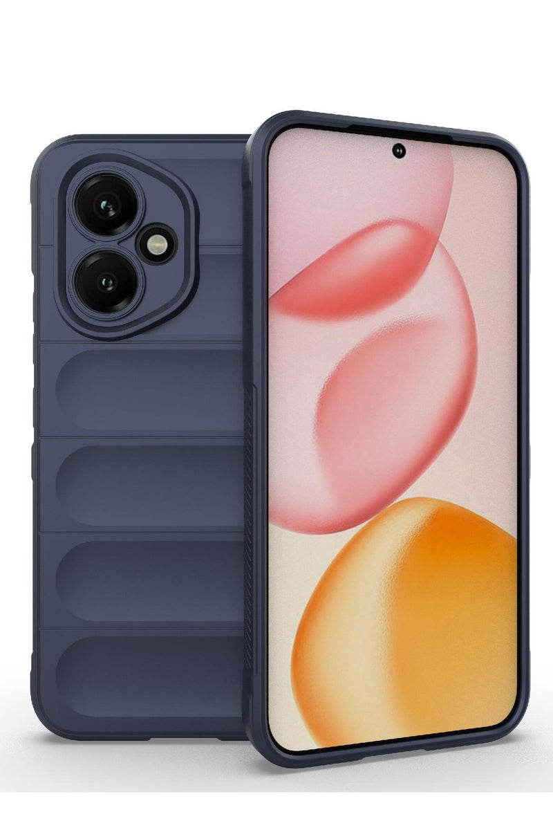 جراب موبايل ماجيك شيلد  سيليكون مضاد للصدمات وحمايه للكاميرا متوافق  Honor 400 (ازرق غامق) - Image 1