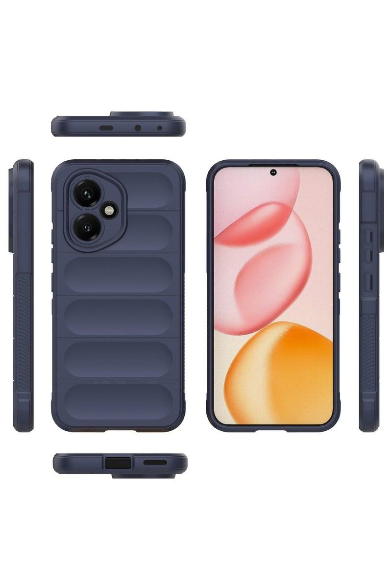 جراب موبايل ماجيك شيلد  سيليكون مضاد للصدمات وحمايه للكاميرا متوافق  Honor 400 (ازرق غامق) - Image 2