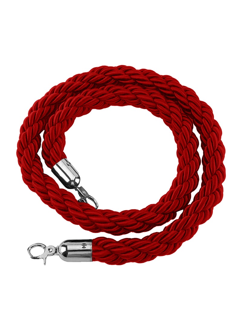 بترون حبل نايلون ملتوي، حبل حاجز طابور بطول 1.5/2 متر مع خطافات فضية، حبل مخملي، حاجز حبل للتحكم في الحشود - Image 1