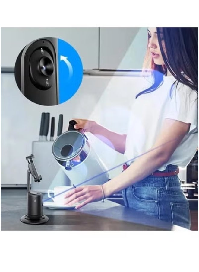 Auto Face Tracking Phone Holder Tripod Stand with Smart 360° Rotation – Selfie Stick with Fast AI Face & Object Tracking Technology – AI Cameraman Mount for Vlogging, Live Streaming, YouTube, Video Calls, TikTok, Online Meetings, and Content Creation – Portable and Easy to Use for All Smartphones