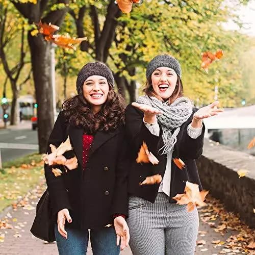 THE DDS STORE Women Soft Stretch Winter Headbands Fuzzy Fleece Lined Ear Warmer Knit Thick Warm Crochet Headband Winter Accessories (Black, One Size Fits Most) - Image 2