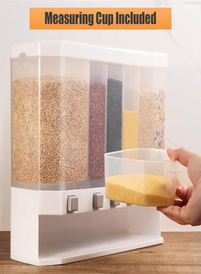 SKYWORK Grain Dispenser with Measuring Cup Dry Food Dispenser Snack Dispenser Rice Storage Container for Kitchen Organizing,Kitchen Storage Food Dispensers 6Grid - Image 4