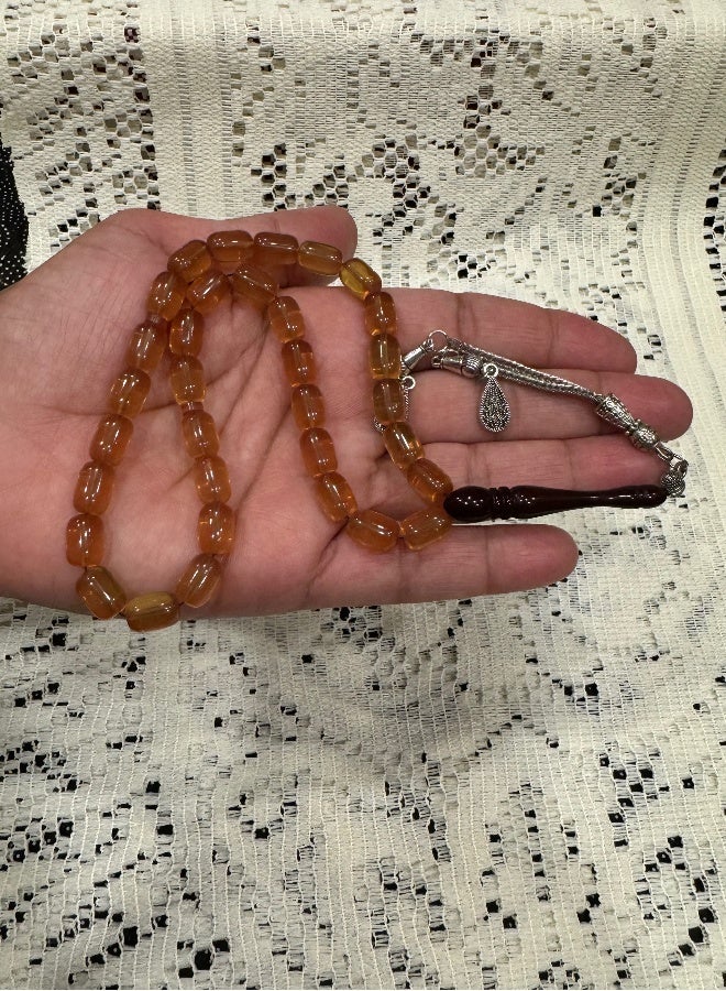 Faturan Prayer Beads For Men 33 Beads Size 7.2mm x 10.5mm - Image 5