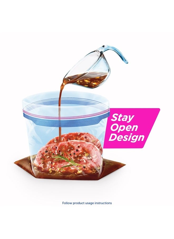Ziploc Gallon Food Storage Freezer Bags, Stay Open Design with Stand-Up Bottom, Easy to Fill, 28 Count  - Image 2