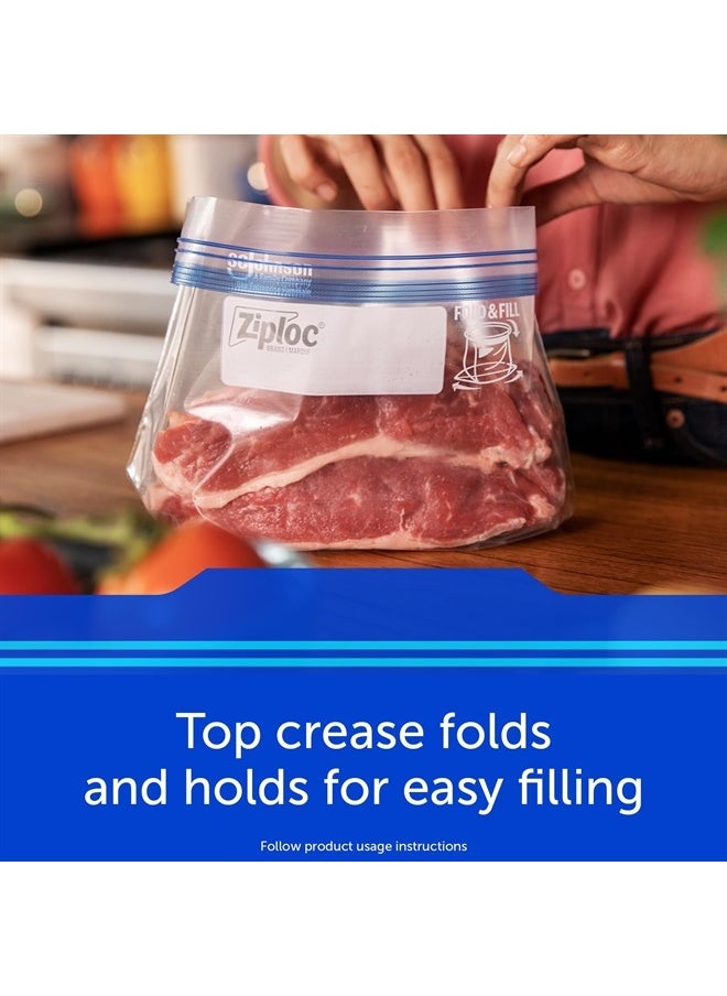 Ziploc Gallon Food Storage Freezer Bags, Stay Open Design with Stand-Up Bottom, Easy to Fill, 28 Count  - Image 5