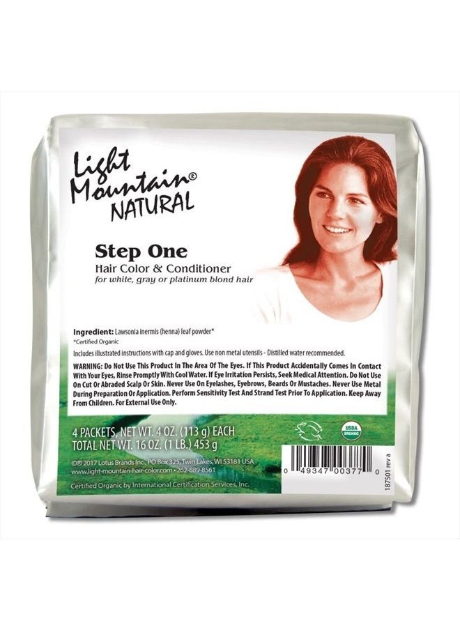 Light Mountain - Light Mountain Natural Color the Gray Step 1 - Bulk 1 Pound Powder for Covering White, Gray, or Platinum Blond Hair, 16 Oz - Image 1