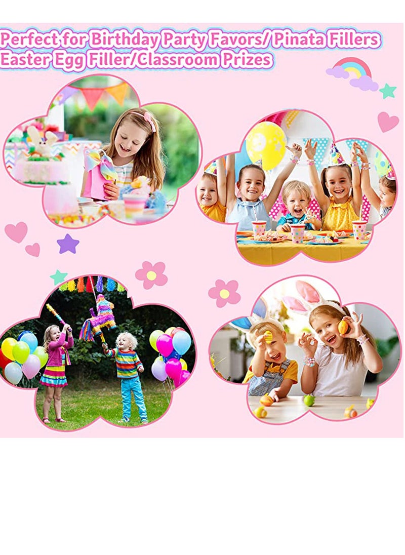 Excefore - 12 Colourful Wooden Bracelets Set, Wooden Beaded Friendship Bracelets for Girls, Ideal Party Bag Fillers and Favours, Suitable for Party Gift for Kids - Image 1