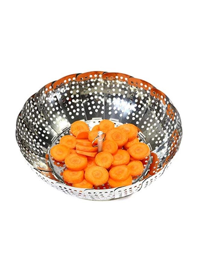 Chef Craft Classic Steamer Basket, 6 inch Diameter 9.5 inch Expanded, Stainless Steel - Image 3