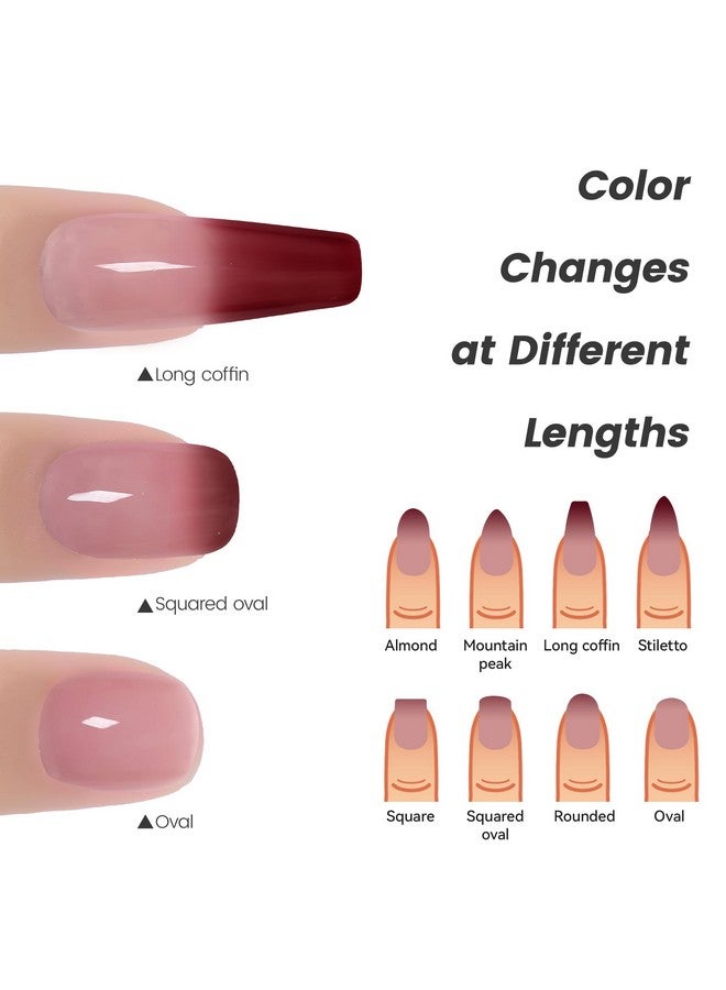 YTD Likomey Color Changing Gel Nail Polish,15Ml Translucent Nude Pink To Burgundy Red Mood Temperature Change Colors Thermal Spring Uv Nail Gel Varnish,Wb08 - Image 3