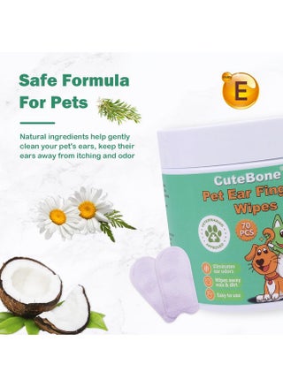 CuteBone Pet Ear Finger Wipes 70 Count - Gentle and Effective Ear Cleaning Wipes for Dogs and Cats, Removes Wax, Dirt, and Odor, Prevents Ear Infections, Natural Ingredients, Safe and Easy to Use - pzsku/ZA9E1CE0DA6B2BA577E6DZ/45/_/1737031622/26172c4c-dc0b-4dc7-84b5-609542b964ec