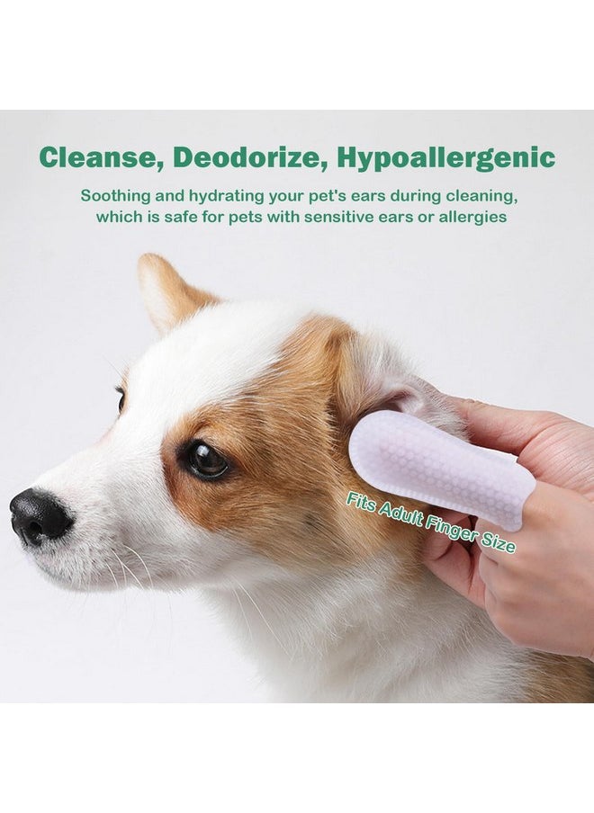 CuteBone Pet Ear Finger Wipes 70 Count - Gentle and Effective Ear Cleaning Wipes for Dogs and Cats, Removes Wax, Dirt, and Odor, Prevents Ear Infections, Natural Ingredients, Safe and Easy to Use