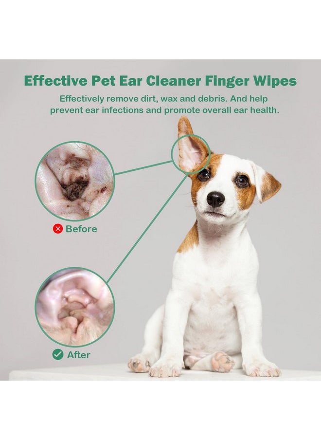 CuteBone Pet Ear Finger Wipes 70 Count - Gentle and Effective Ear Cleaning Wipes for Dogs and Cats, Removes Wax, Dirt, and Odor, Prevents Ear Infections, Natural Ingredients, Safe and Easy to Use