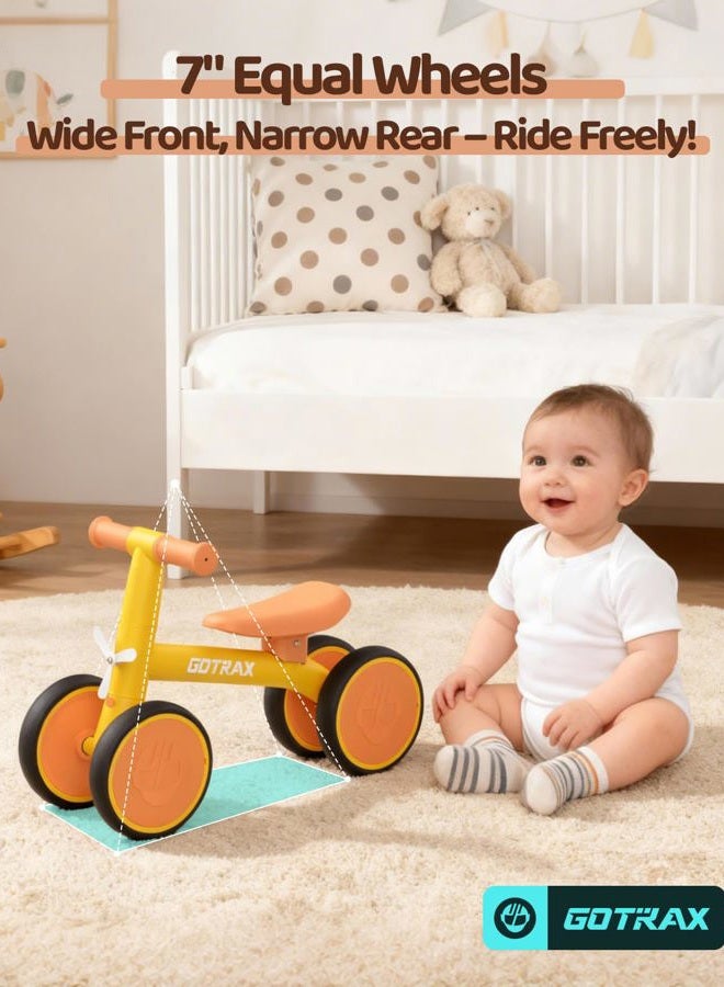 GOTRAX Baby Balance Bike 1-2 Years, 7" Front&Rear Silent Wheels, Sturdy Steel Frame 66 lbs Load, Quick 2-Min Assembly, CPC Certified, Comfortable Soft Seat, Toddler Birthday Gift for Boys&Girls Yellow - Image 3