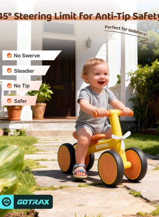 GOTRAX Baby Balance Bike 1-2 Years, 7" Front&Rear Silent Wheels, Sturdy Steel Frame 66 lbs Load, Quick 2-Min Assembly, CPC Certified, Comfortable Soft Seat, Toddler Birthday Gift for Boys&Girls Yellow - Image 4