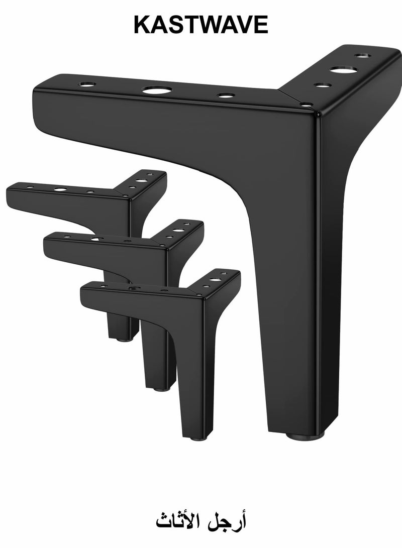 Furniture Legs, 10cm Heavy Duty Furniture Metal Table Legs with Screws  Protector Feet - Image 1