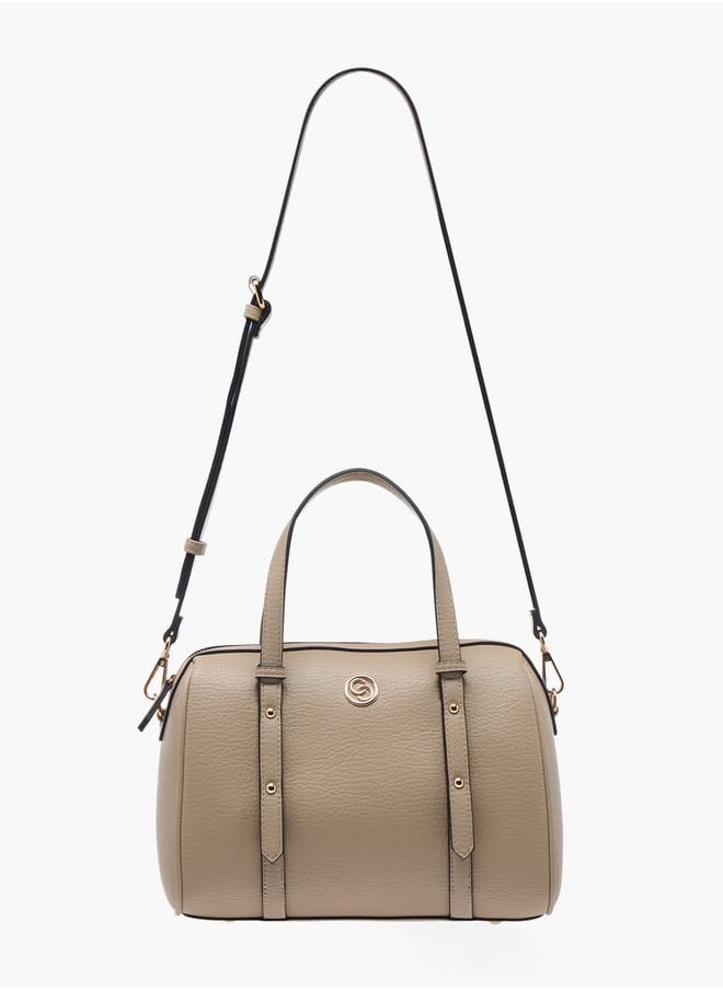 Celeste Women Textured Tote Bag with Double Handle and Zip Closure  - Image 2