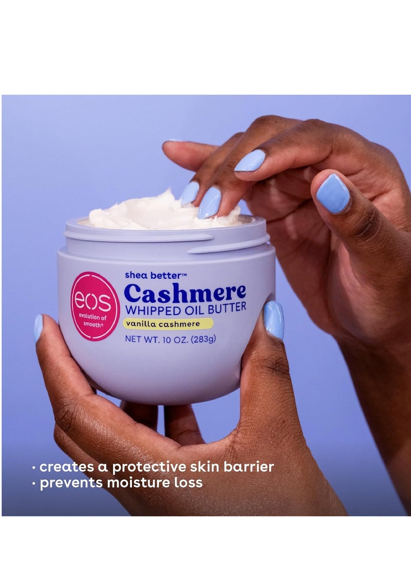 eos Cashmere Whipped Oil Body Butter, Vanilla Cashmere, 72 Hour Weightless Moisture For Dry Skin, Rich Formula and Deep Hydration, 10 oz - Image 2