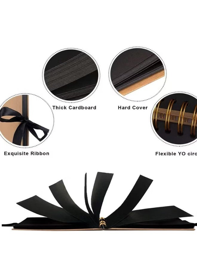 40-page Self-adhesive Photo Album Set, Yellow Kraft Paper - 4 Pieces, 28x20.5cm - Image 3