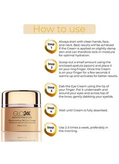 GLO24K UNLEASH THE POWER OF GOLD Glo24K Eye Cream With 24K Gold Hyaluronic Acid Rosehip Oil And Vitamins. Minimizes Wrinkles And Finelines Around The Eyes.  - Image 4
