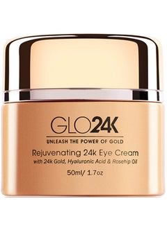 GLO24K UNLEASH THE POWER OF GOLD Glo24K Eye Cream With 24K Gold Hyaluronic Acid Rosehip Oil And Vitamins. Minimizes Wrinkles And Finelines Around The Eyes.  - Image 1