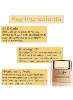 GLO24K UNLEASH THE POWER OF GOLD Glo24K Eye Cream With 24K Gold Hyaluronic Acid Rosehip Oil And Vitamins. Minimizes Wrinkles And Finelines Around The Eyes.  - Image 3