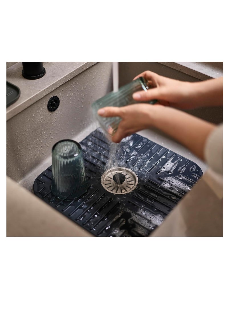 Practical Sink Mat with Removable Drain Stopper - Non-slip and Fast Draining for a Always Cleaner Sink CODE 5356  - Image 1