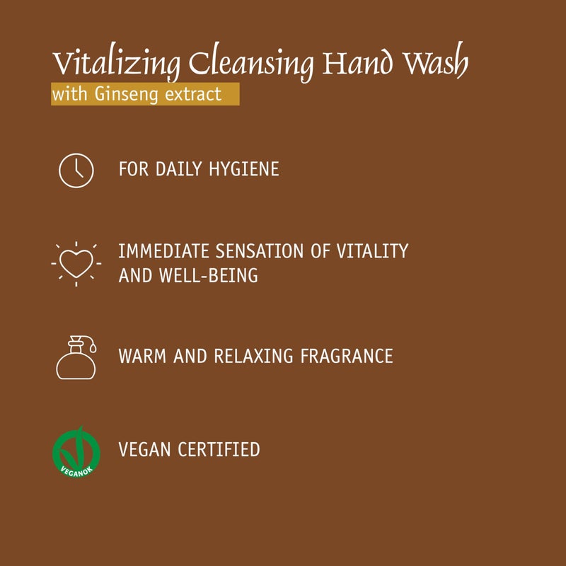 Prija Vitalizing Cleansing Hand Wash with Ginseng (12.84 fl oz) - Invigorating and Revitalizing - Vegan Friendly - Dermatologically Tested - Made with 100% Recycled Bottle - Image 5