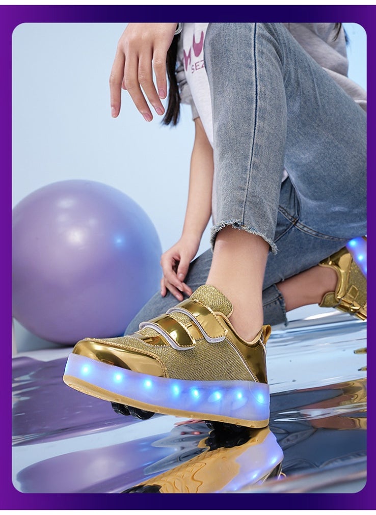NIBEMINENT Kids Roller Skates Shoes 4 Wheels Roller Shoes Boys Girls Wheel Shoes Roller Sneakers Shoes for Beginner More Balanced  - Image 3