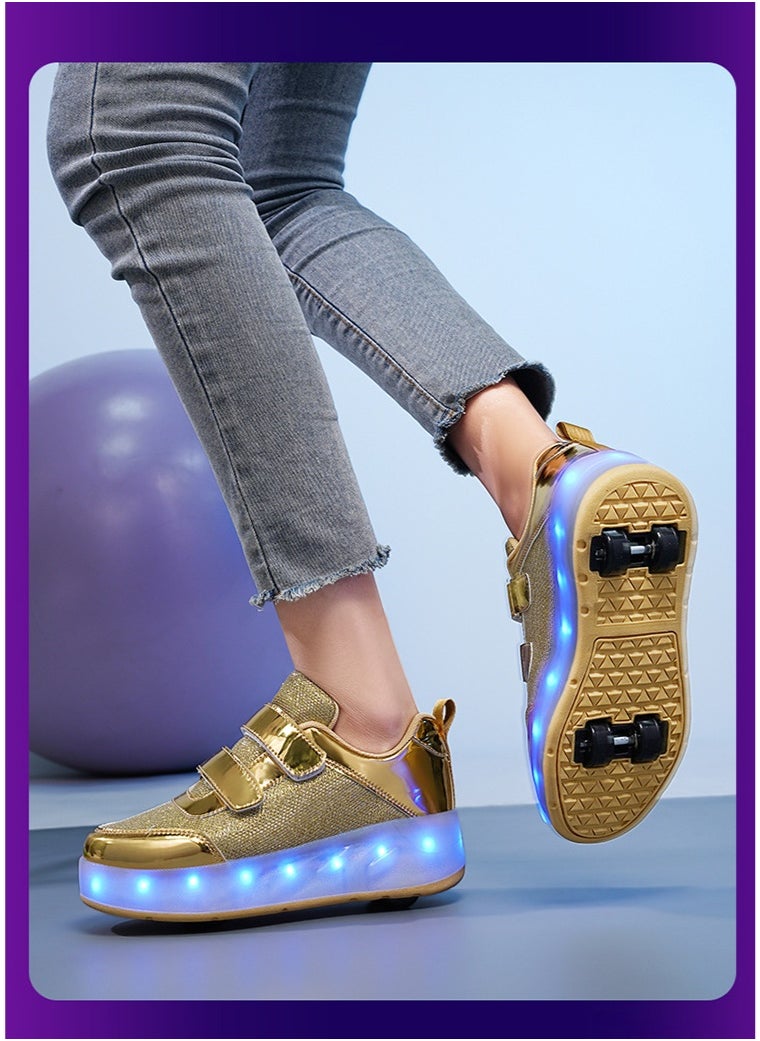 NIBEMINENT Kids Roller Skates Shoes 4 Wheels Roller Shoes Boys Girls Wheel Shoes Roller Sneakers Shoes for Beginner More Balanced  - Image 4