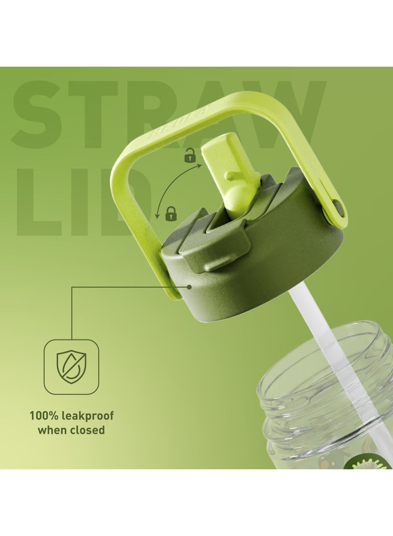 بيولا زجاجة ماء للأطفال BEOLA سعة 500 مل مع غطاء شفاط وواقي سيليكون، مصنوعة من بلاستيك تريتان، خالية من BPA وBPS، مقاومة للتسرب والصدمات، مثالية للمدرسة (Dino Dreams) - Image 4