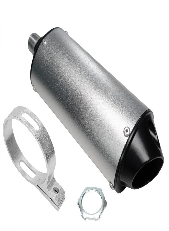 JMCHstore Performance Exhaust Muffler Silencer for Predator 212 196cc GX160 420cc 301cc GX390 98cc 6.5hp, Coleman CT200U BT200X KT196 CT100U Baja Massimo MB200 Go Kart Engine Mini Bike Parts (Sliver) - Image 2
