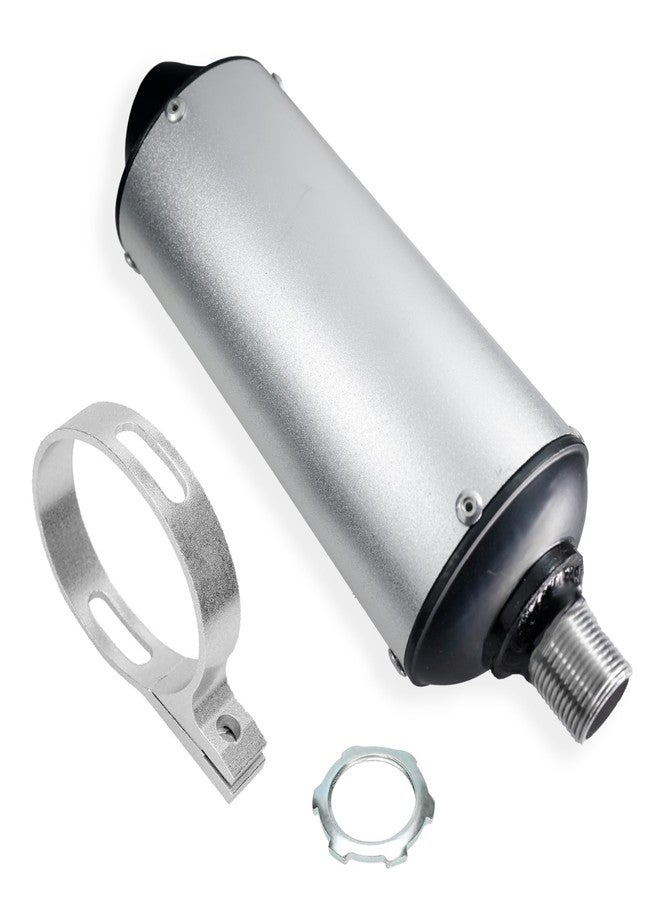 JMCHstore Performance Exhaust Muffler Silencer for Predator 212 196cc GX160 420cc 301cc GX390 98cc 6.5hp, Coleman CT200U BT200X KT196 CT100U Baja Massimo MB200 Go Kart Engine Mini Bike Parts (Sliver) - Image 1