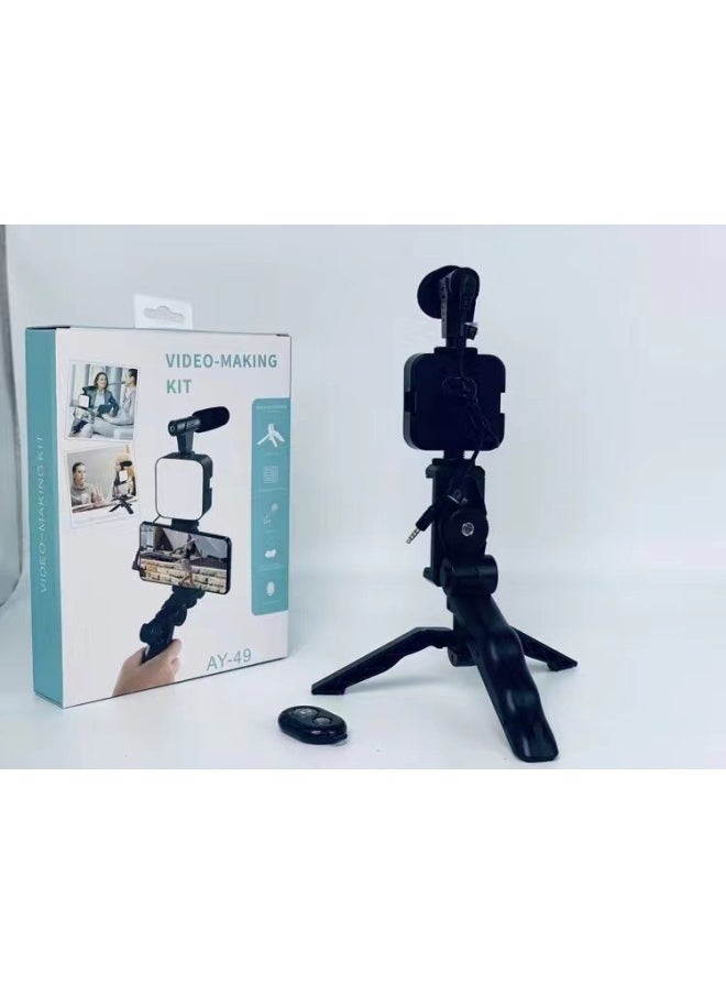 General - LED Pocket Fill Light Video Conference Live Desktop Tripod Beauty Leg Mini Handheld Square Photography Light-Specifications:Desktop Lamp Set (with Bluetooth Remote Control) - Image 1