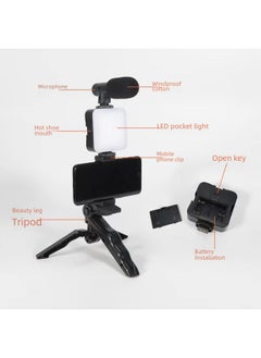 General LED Pocket Fill Light Video Conference Live Desktop Tripod Beauty Leg Mini Handheld Square Photography Light-Specifications:Desktop Lamp Set (with Bluetooth Remote Control)  - Image 3