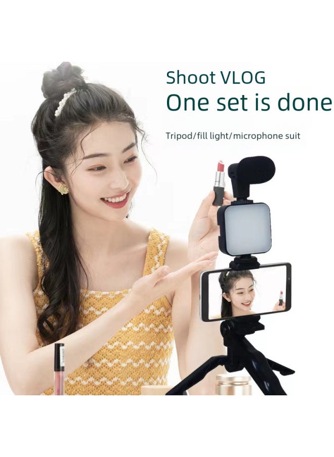 General - LED Pocket Fill Light Video Conference Live Desktop Tripod Beauty Leg Mini Handheld Square Photography Light-Specifications:Desktop Lamp Set (with Bluetooth Remote Control) - Image 1